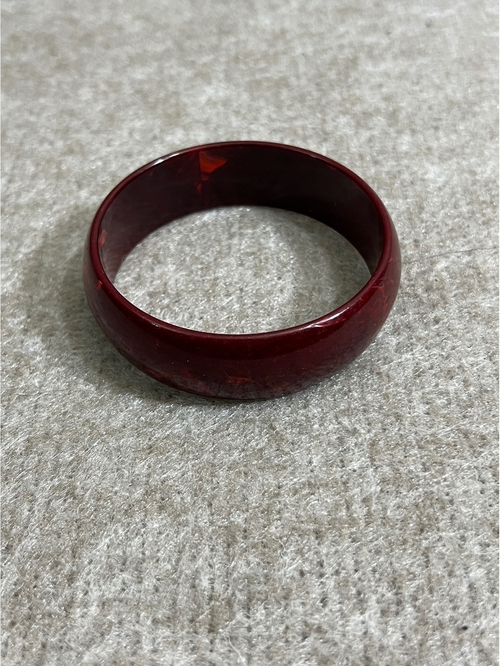 Red Translucent Acrylic Bangle Bracelet Wide Chunky Statement Jewelry